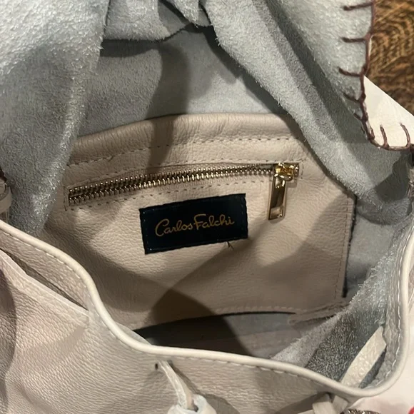 Carlos Falchi Tan Medium Butterfly Bag with Crystal Strap - Picture 9 of 14